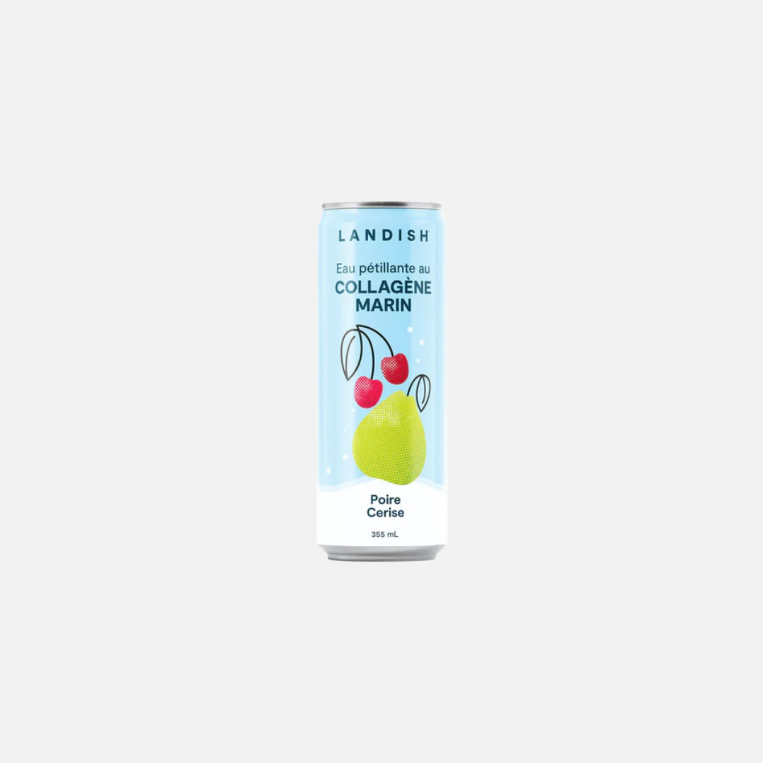 LANDISH Eau Pétillante et Collagène Marin (6 unités) - Poire Cerise
