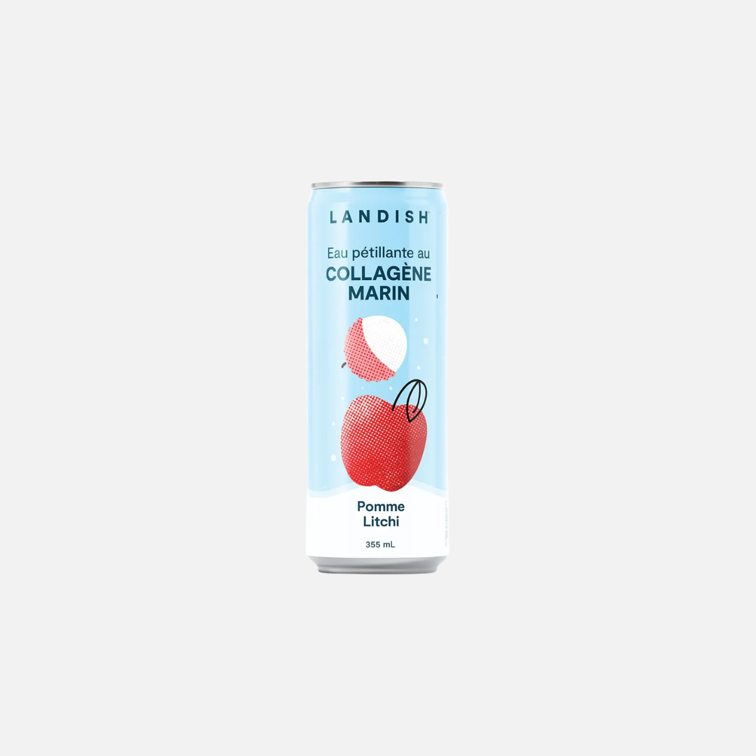 LANDISH Eau Pétillante et Collagène Marin (6 unités) - Pomme Litchi