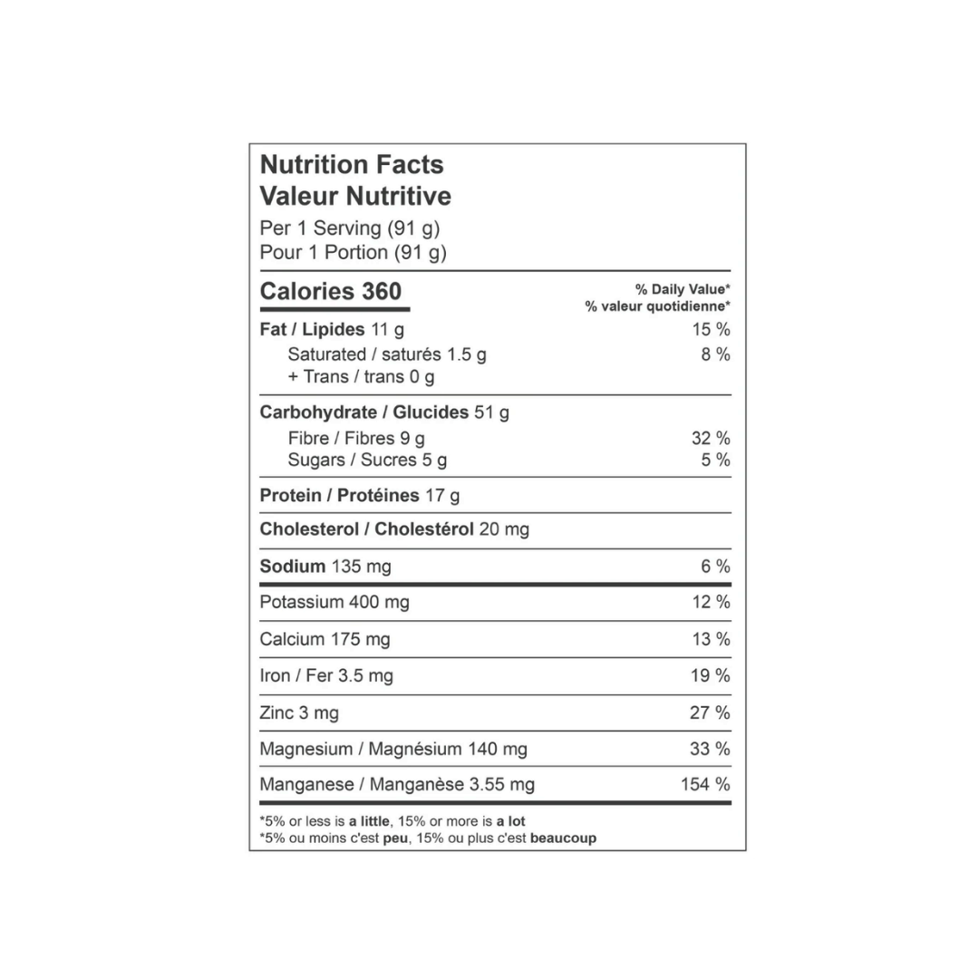 Informations nutritionnelles