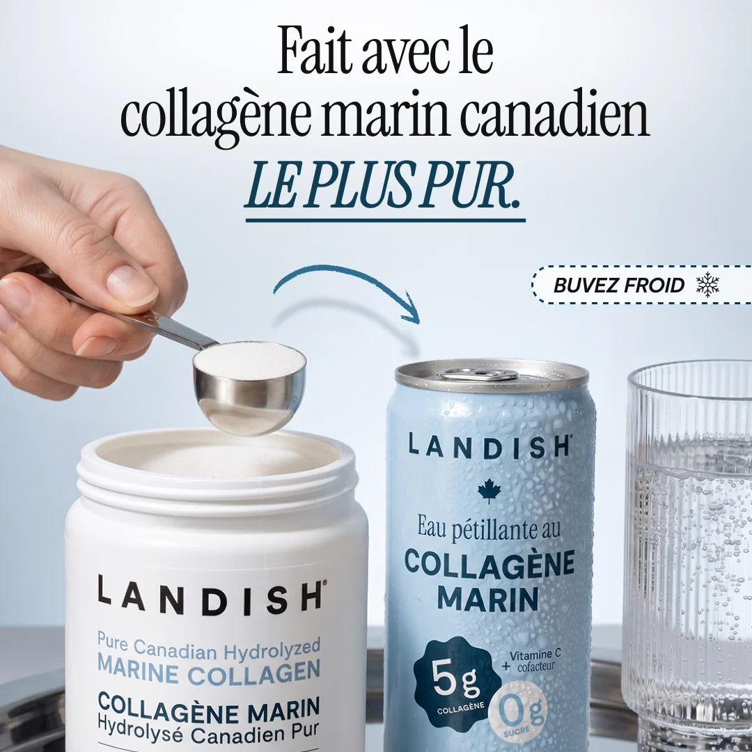 LANDISH Eau Pétillante et Collagène Marin (6 unités) - Pomme Litchi